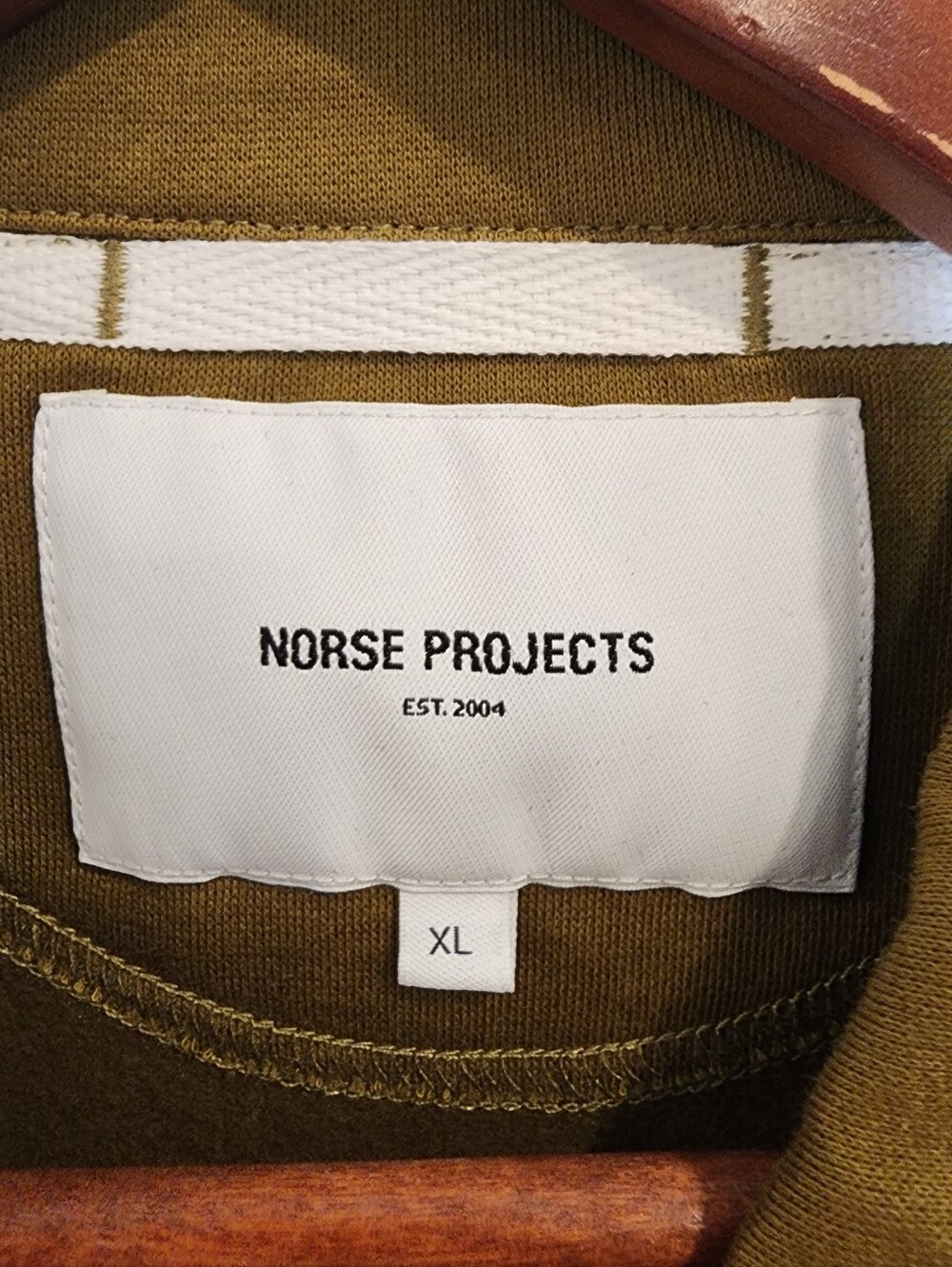 Norse Projects Andreas Track Jacket Zip Up Sweatshirt Olive Green 100% Cotton XL - Picture 3 of 16